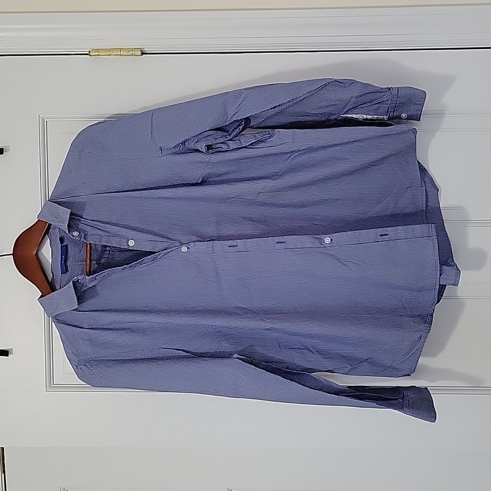 Apt. 9 Blue Striped Button Down Dress Shirt
